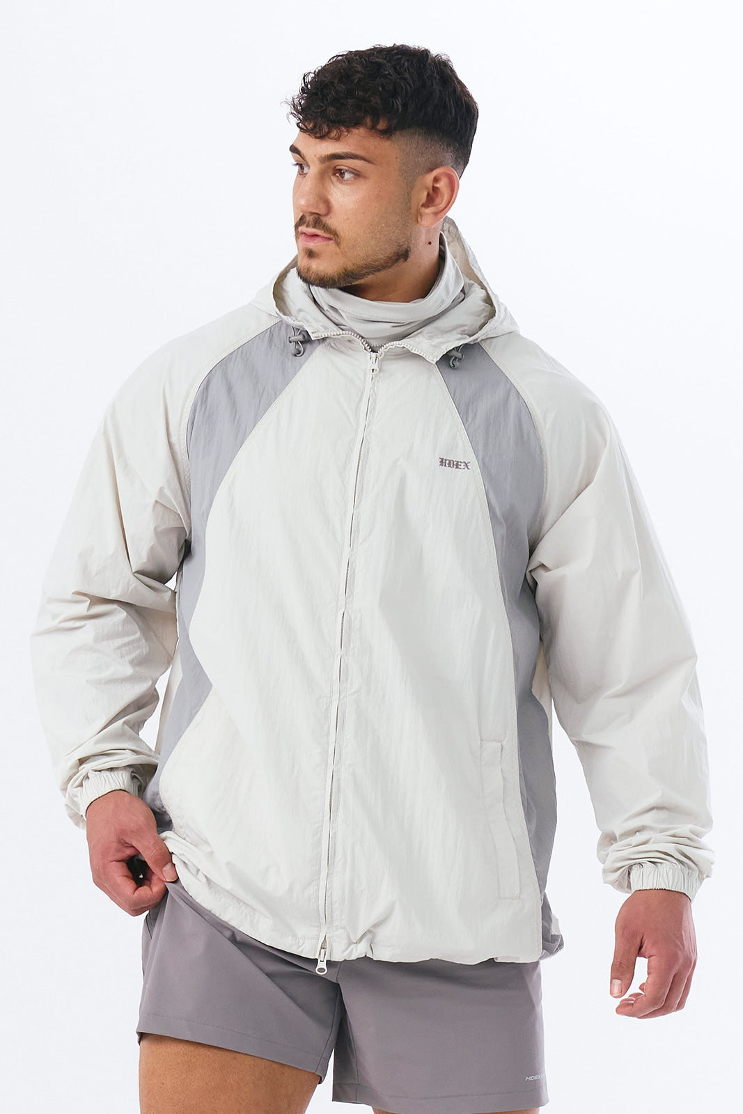 Color Block Nylon Hoodie Jacket