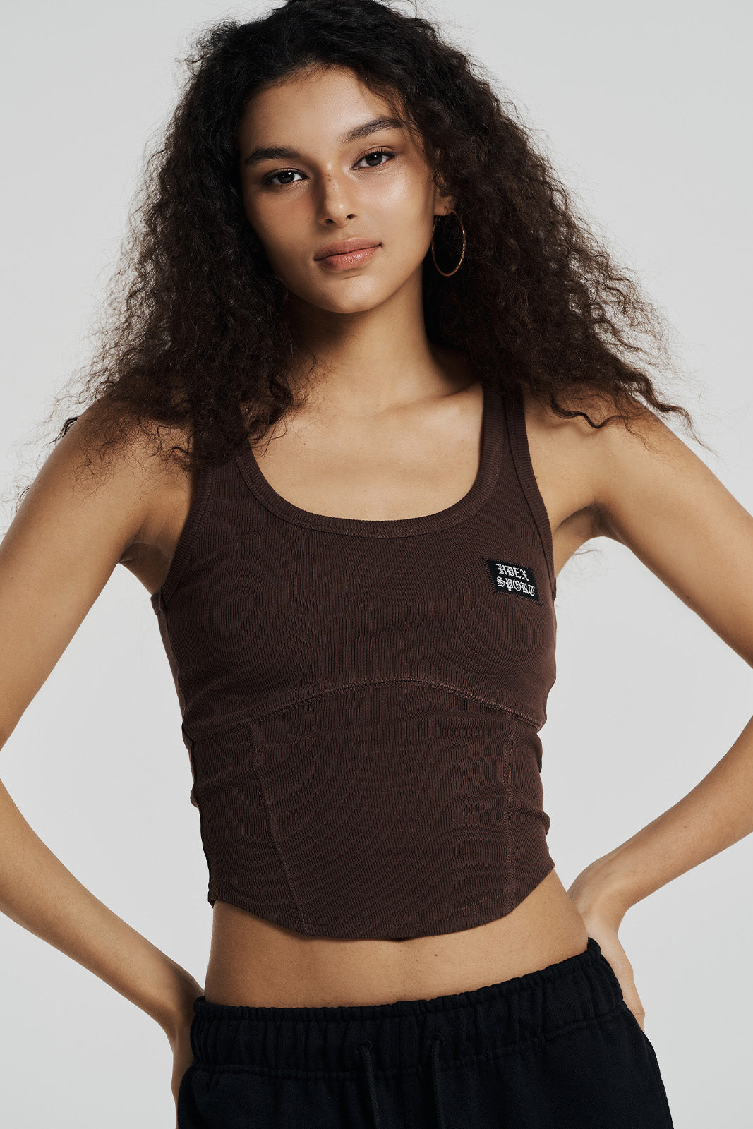 Womens Round Cover Stitch Tank Top