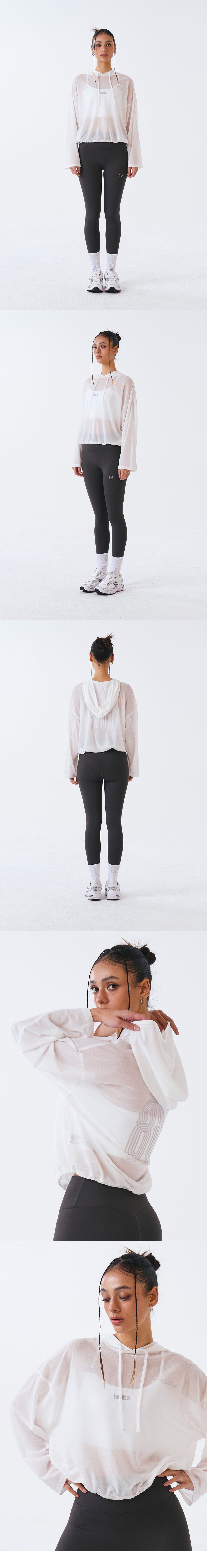 Women`s Mesh Cover up Crop Hoodie