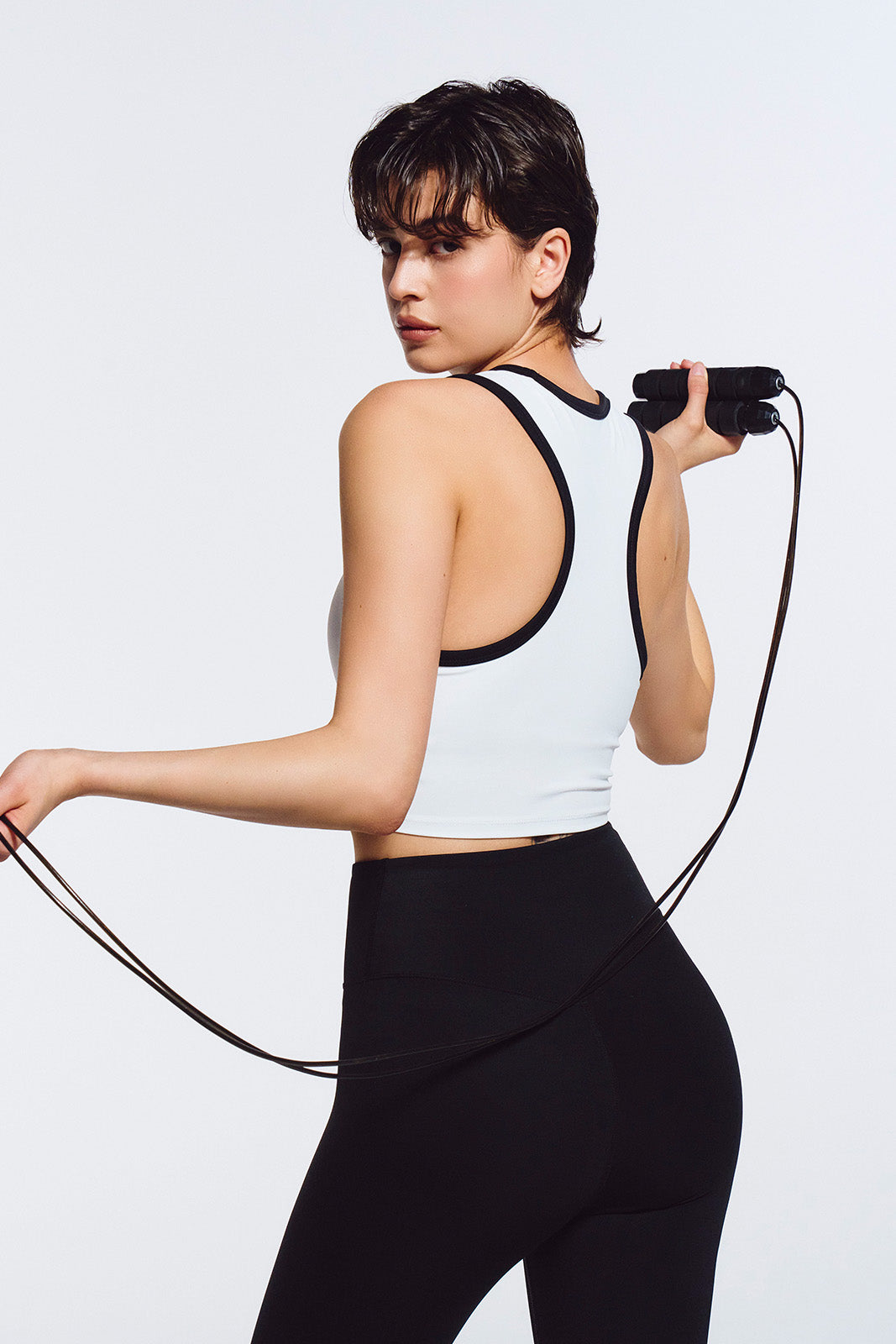 Women`s Daily Symbol Contrast Bra Top