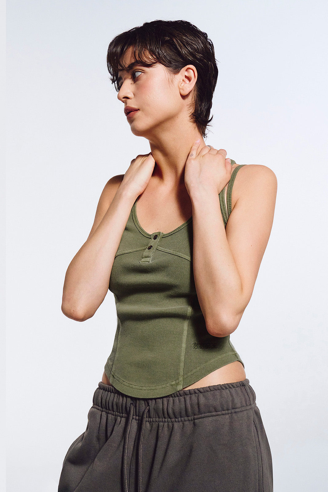 Women`s Pigment Double Layer Tank Top