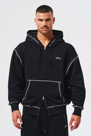 Contrast Stitch Hoodie Zip-up
