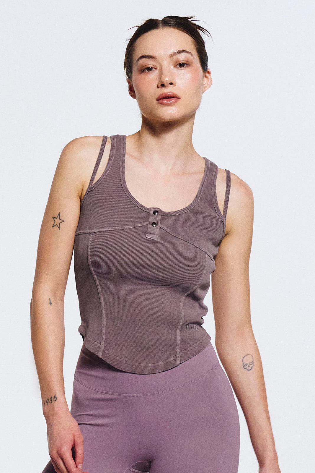 Women`s Pigment Double Layer Tank Top