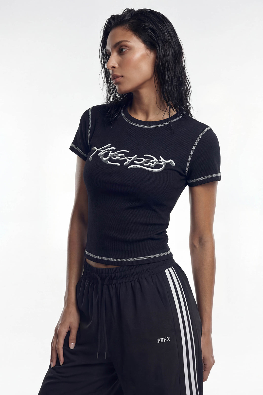 Ribbed Stitch Short Sleeve W