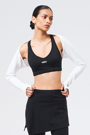 Ribbed Plain Bolero Top