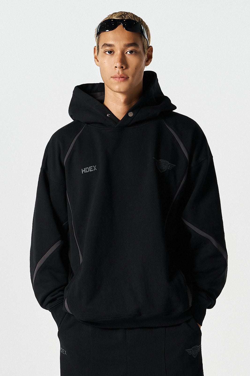 Winged Logo Color Block Hoodie