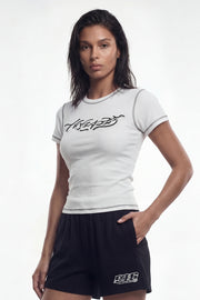 Ribbed Stitch Short Sleeve W