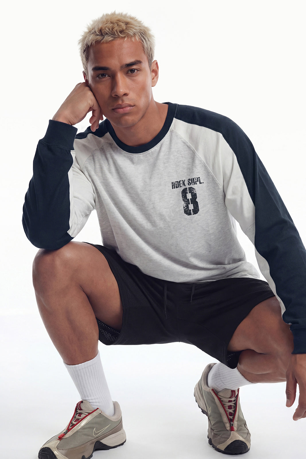 Number 8 Raglan Block Long Sleeve