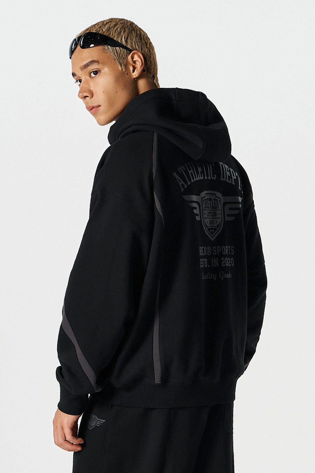 Winged Logo Color Block Hoodie