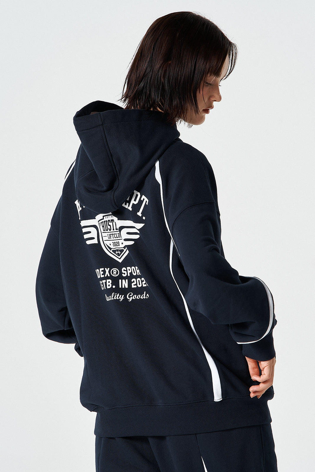 Winged Logo Color Block Hoodie
