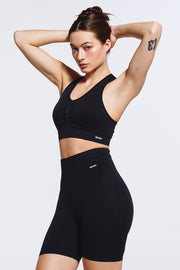 Jacquard Shirring Bra Top