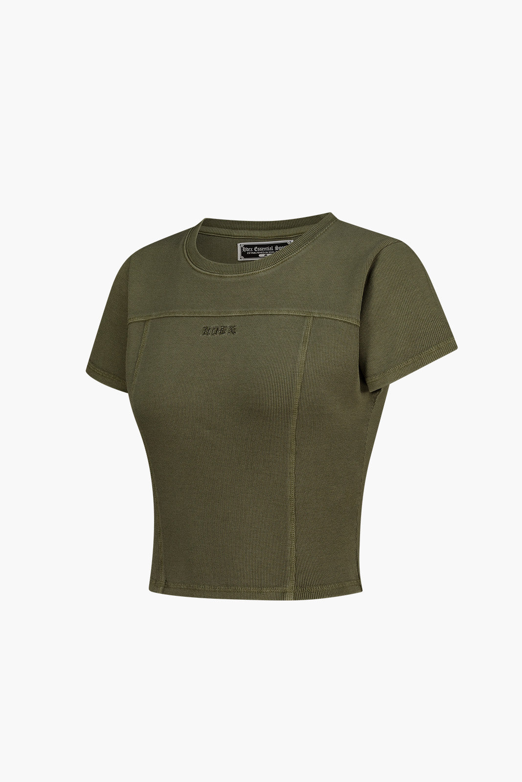 Essential Ribbed Pigment Cropped Short Sleeve