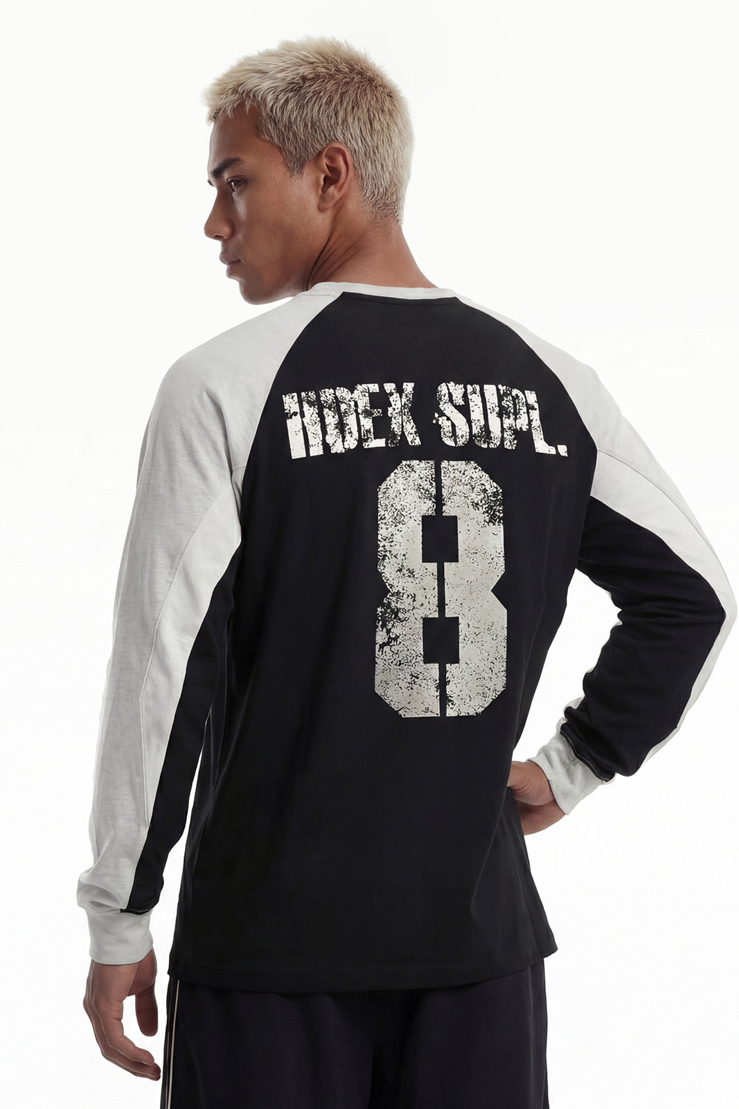 Number 8 Raglan Block Long Sleeve