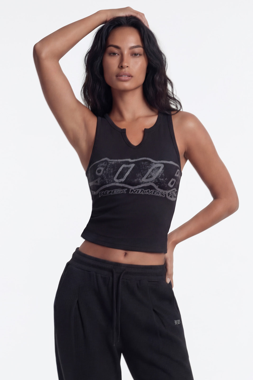 Clear 916 Ribbed Crop Tank Top