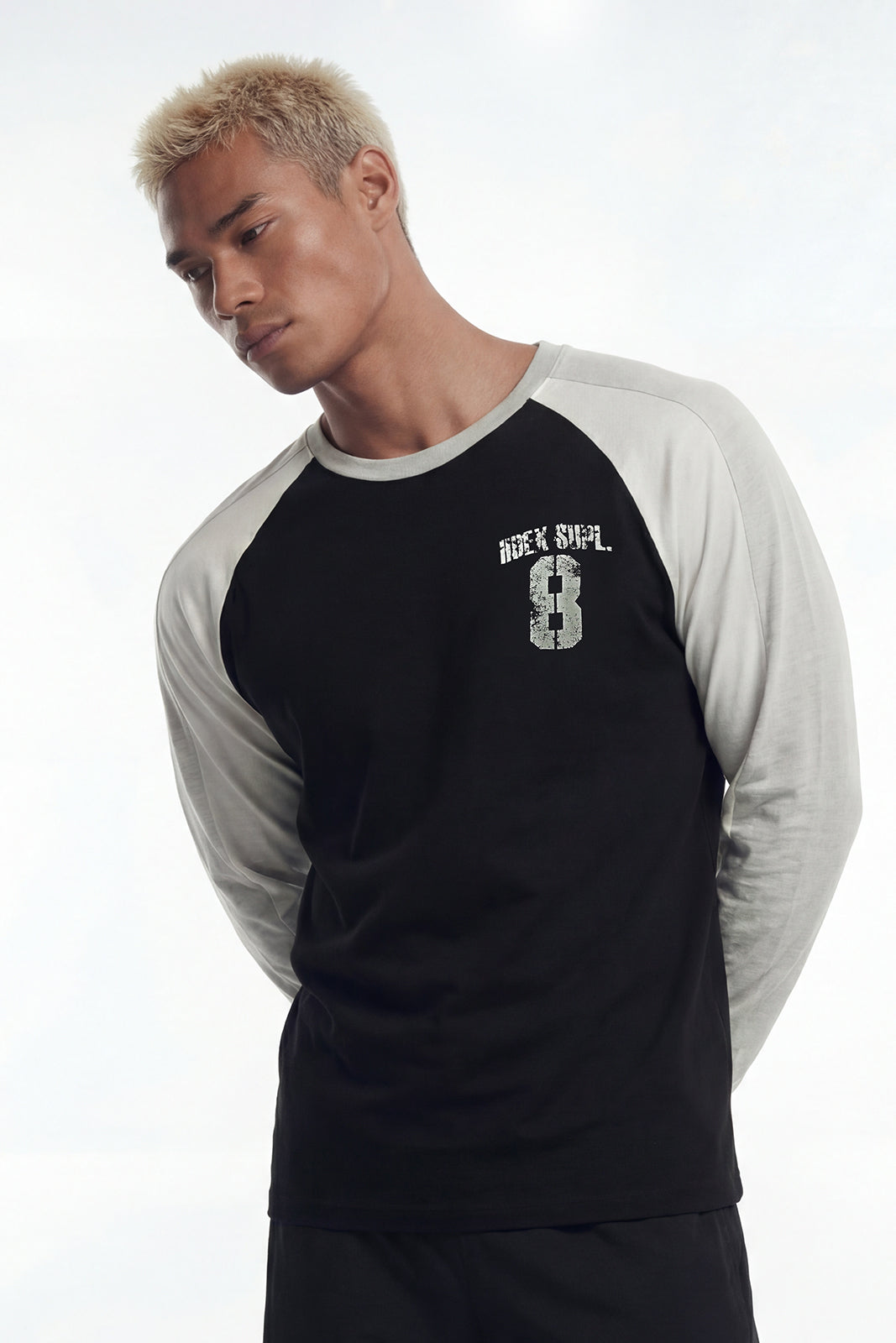 Number 8 Raglan Block Long Sleeve