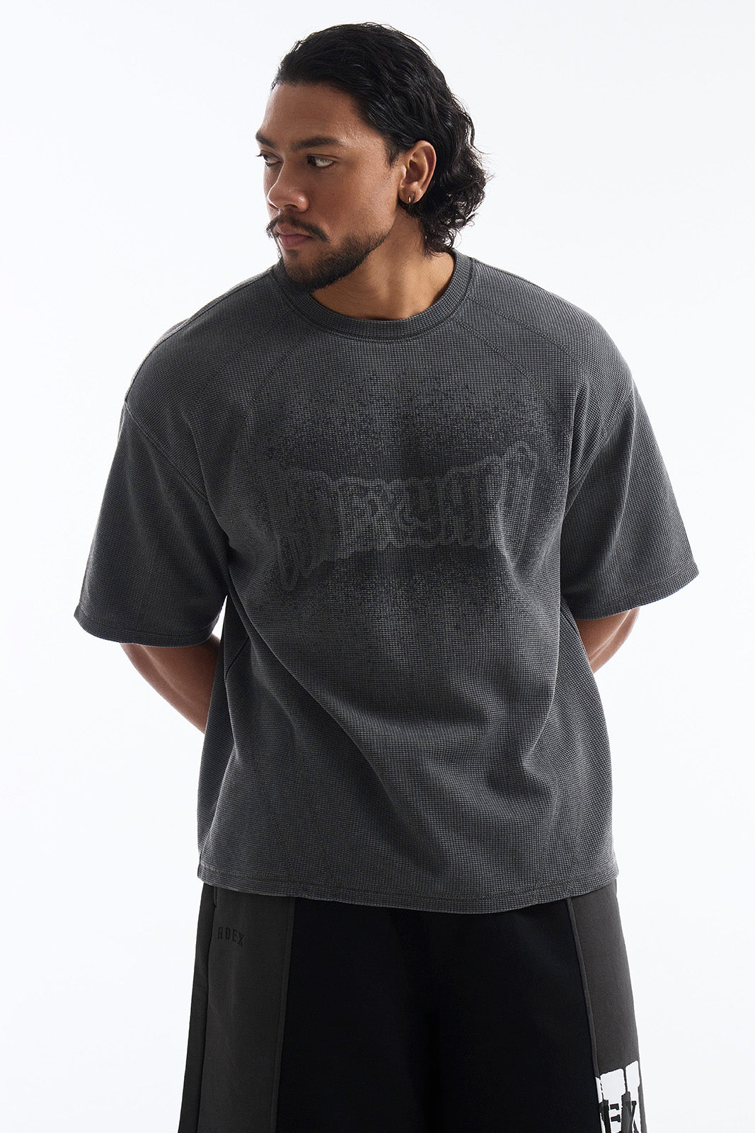 Pigment Cutline Waffle Short Sleeve