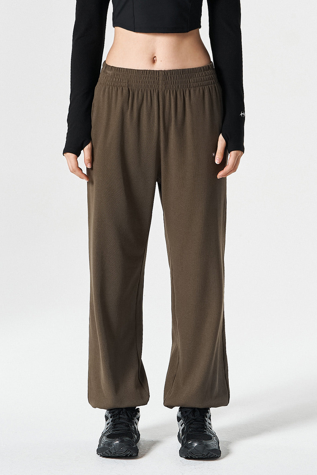 Ribbed Plain Jogger Pants