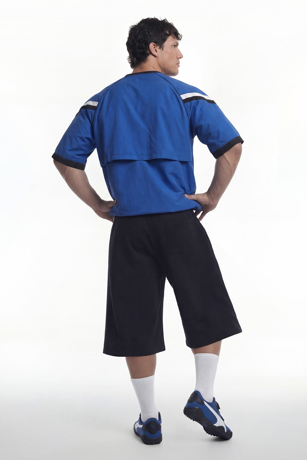 Sporty Color Block Half Jersey Short Sleeve