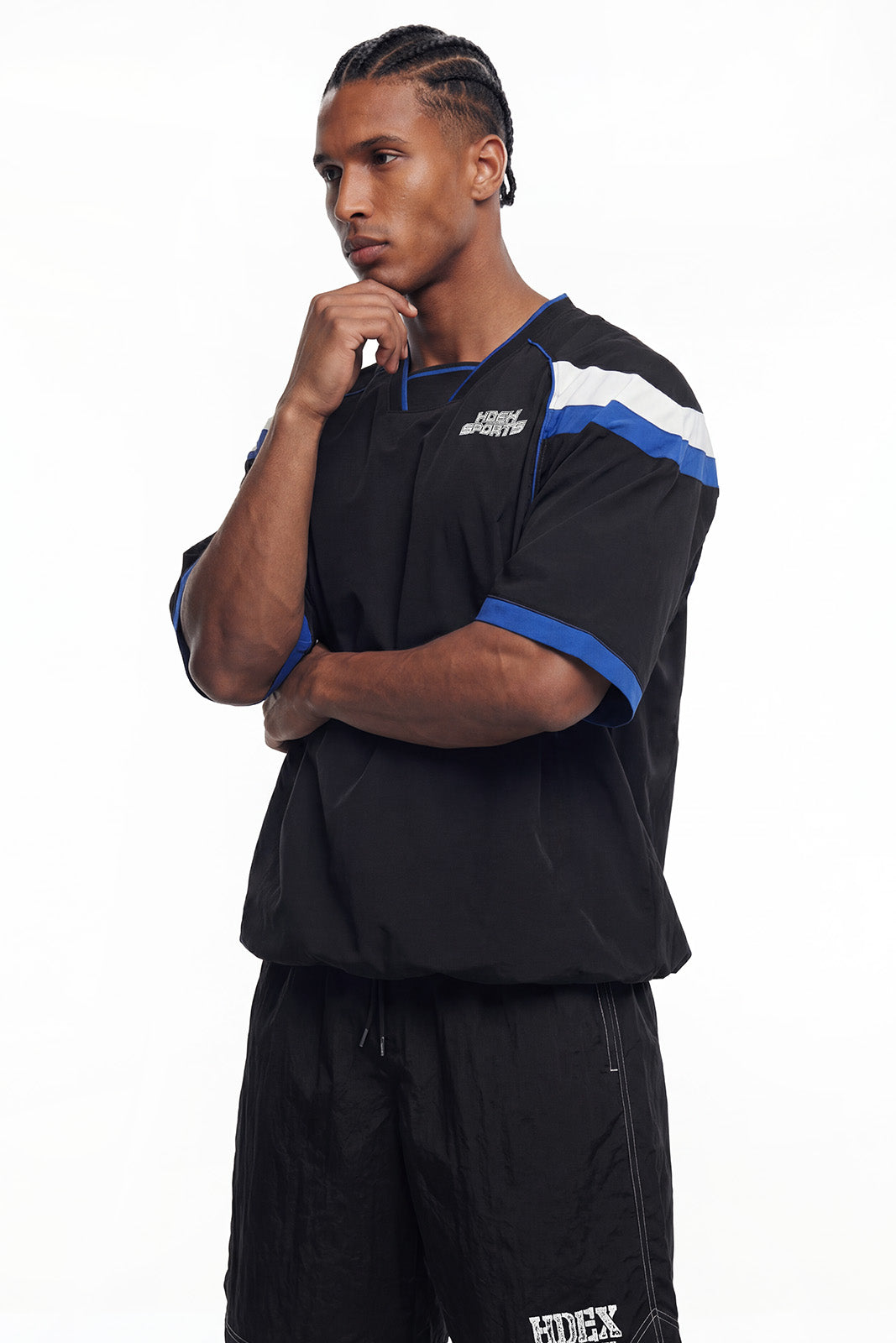 Sporty Color Block Half Jersey Short Sleeve