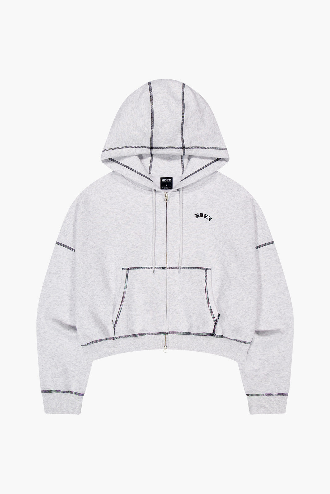 Womens Contrast Stitch Hoodie Zip-up
