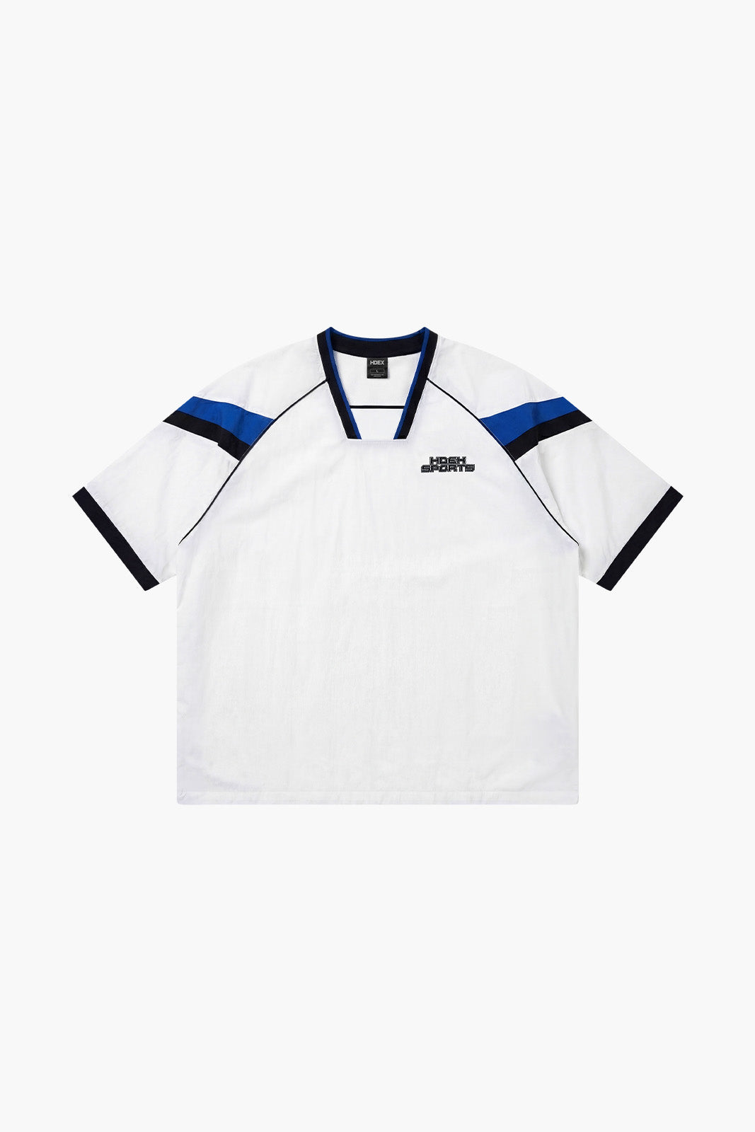 Sporty Color Block Half Jersey Short Sleeve