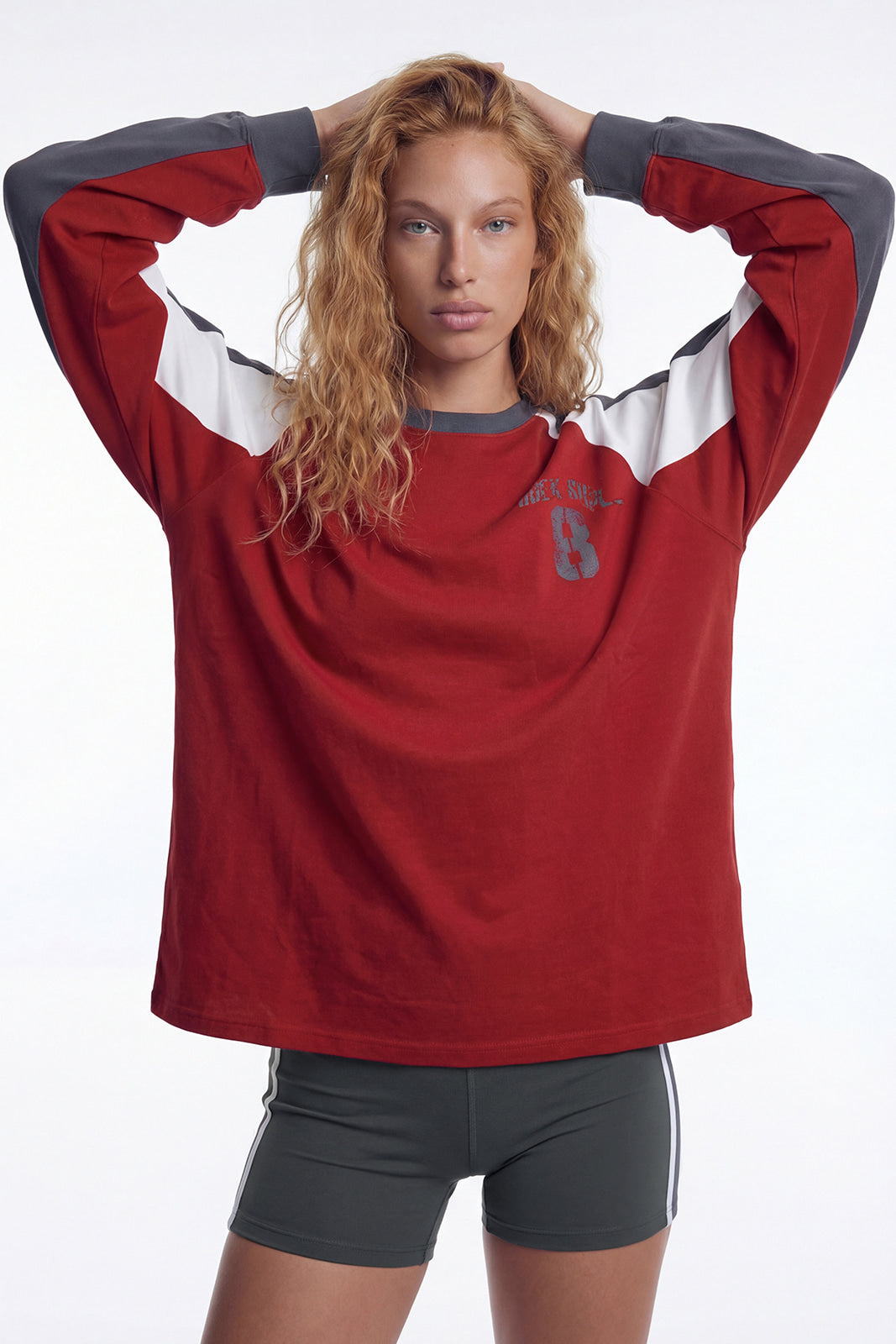 Number 8 Raglan Block Long Sleeve