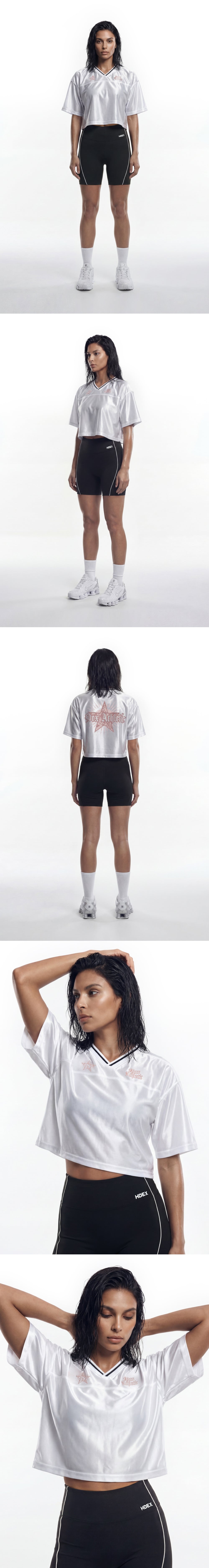 Star Satin Crop Short Sleeve