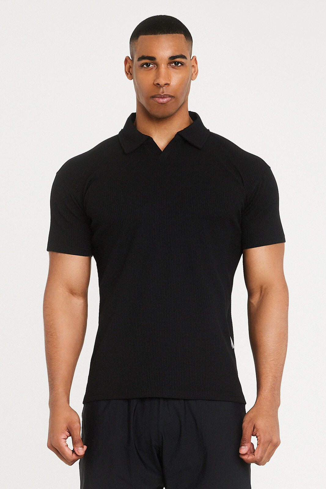 Ribbed Muscle Fit Pique Polo Shirt