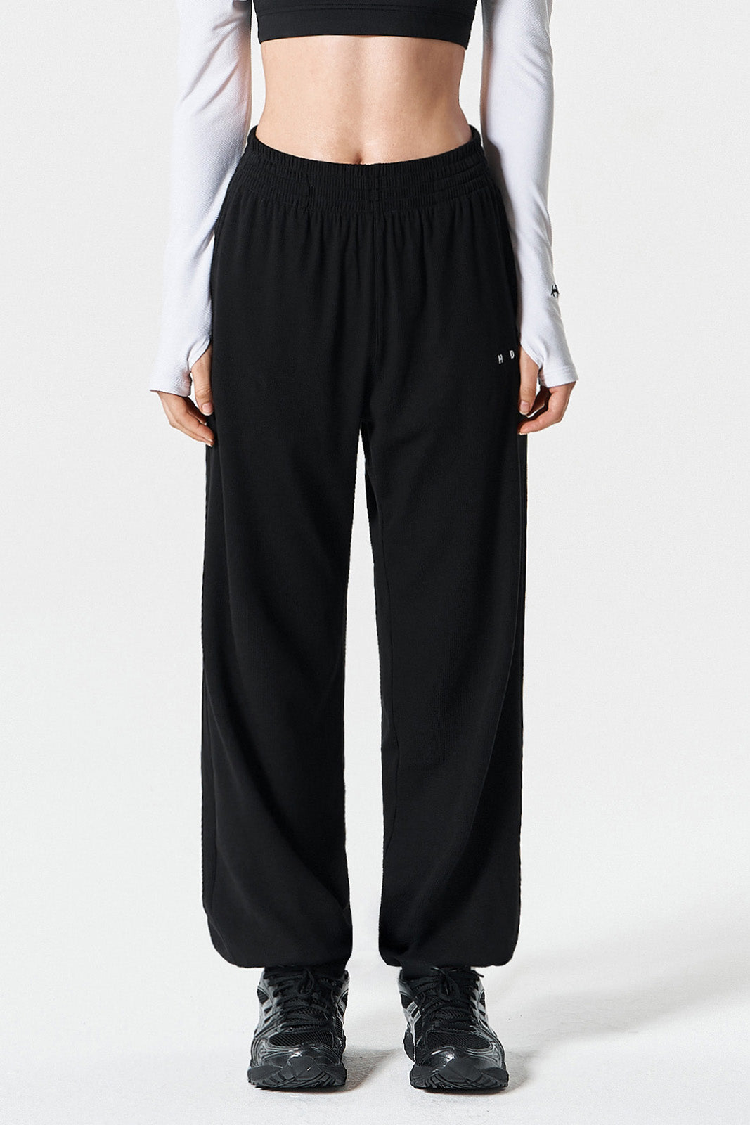 Ribbed Plain Jogger Pants