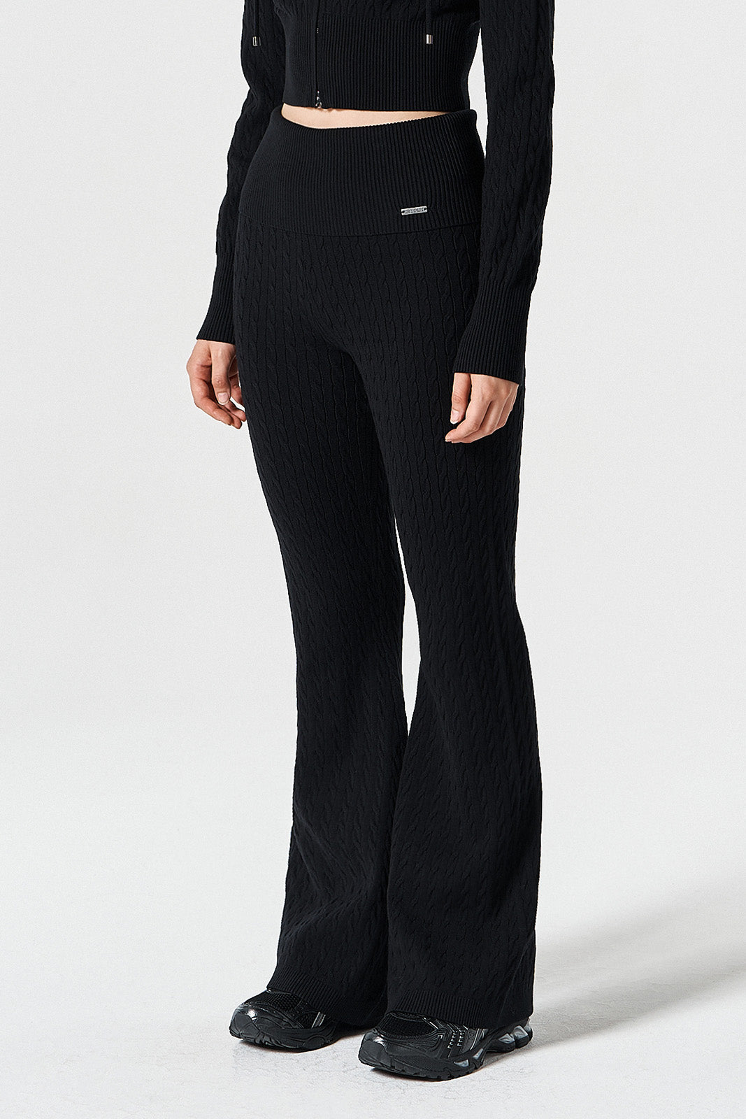Womens Cable Knit Boots Cut Pants