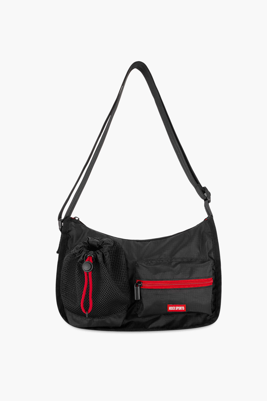 Nylon Rib Pocket Shoulder Bag