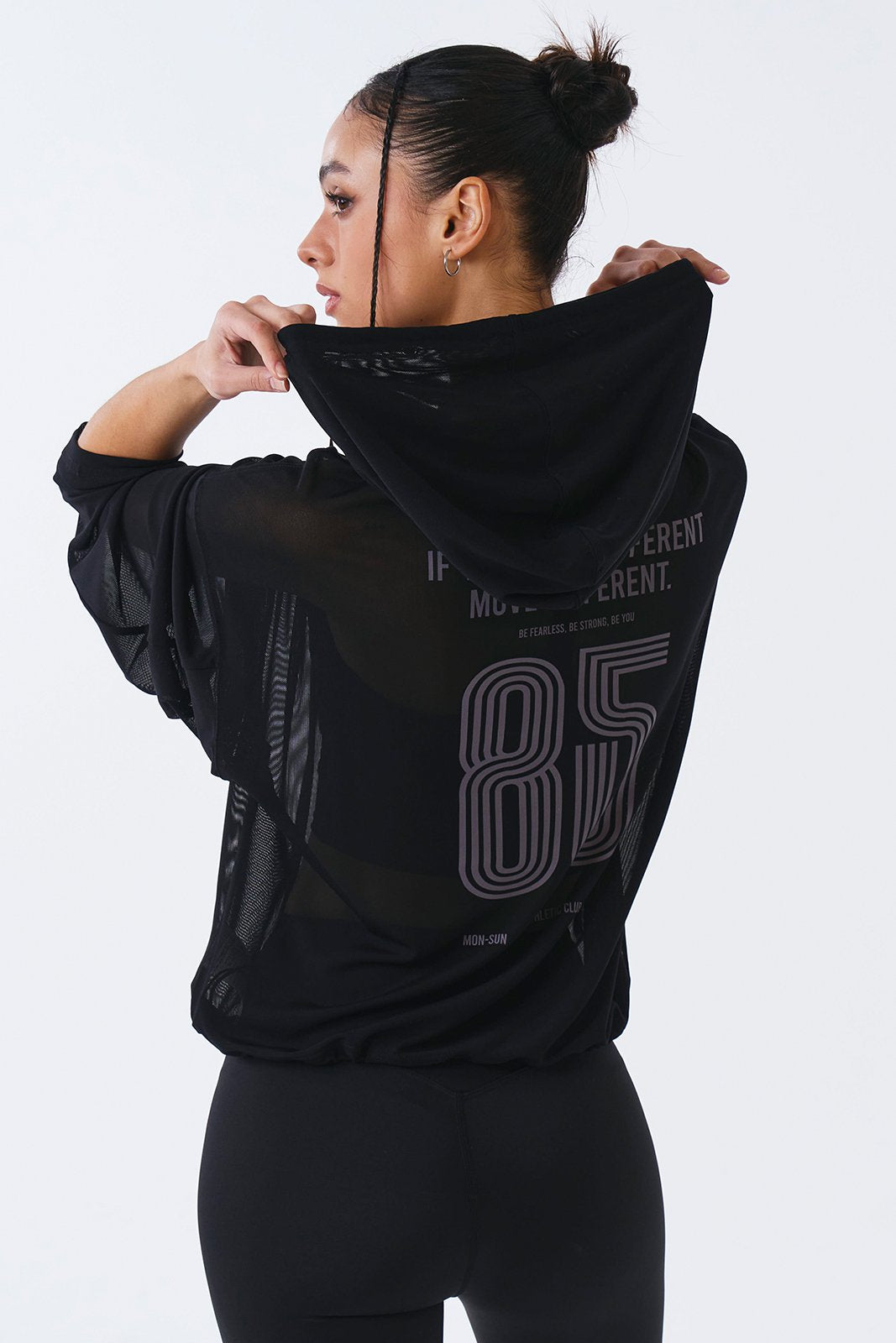 Women`s Mesh Cover up Crop Hoodie