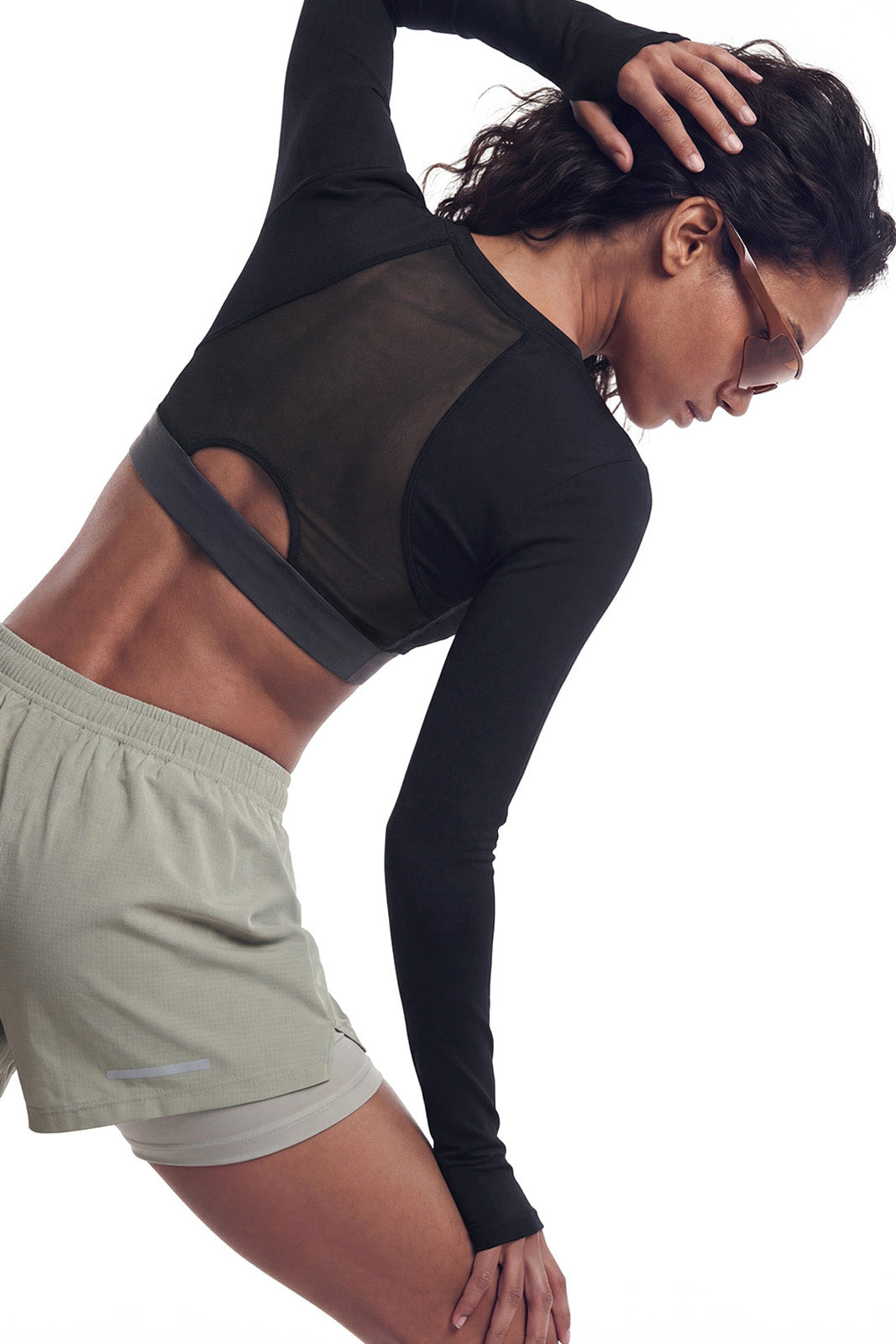 Assist Mesh Layer Back Crop Top