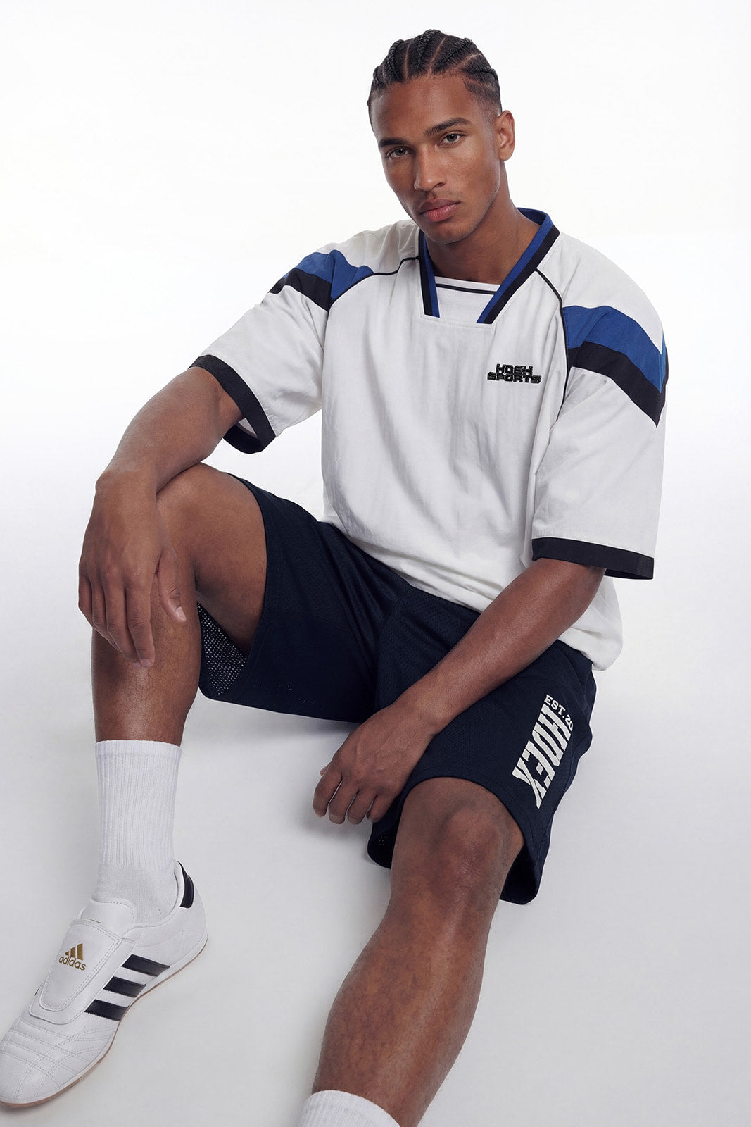 Sporty Color Block Half Jersey Short Sleeve