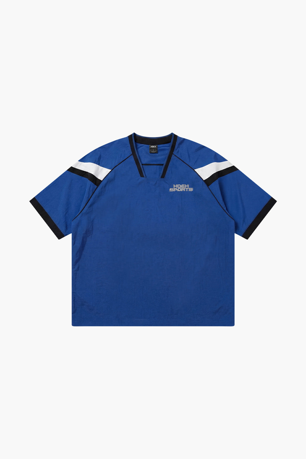 Sporty Color Block Half Jersey Short Sleeve