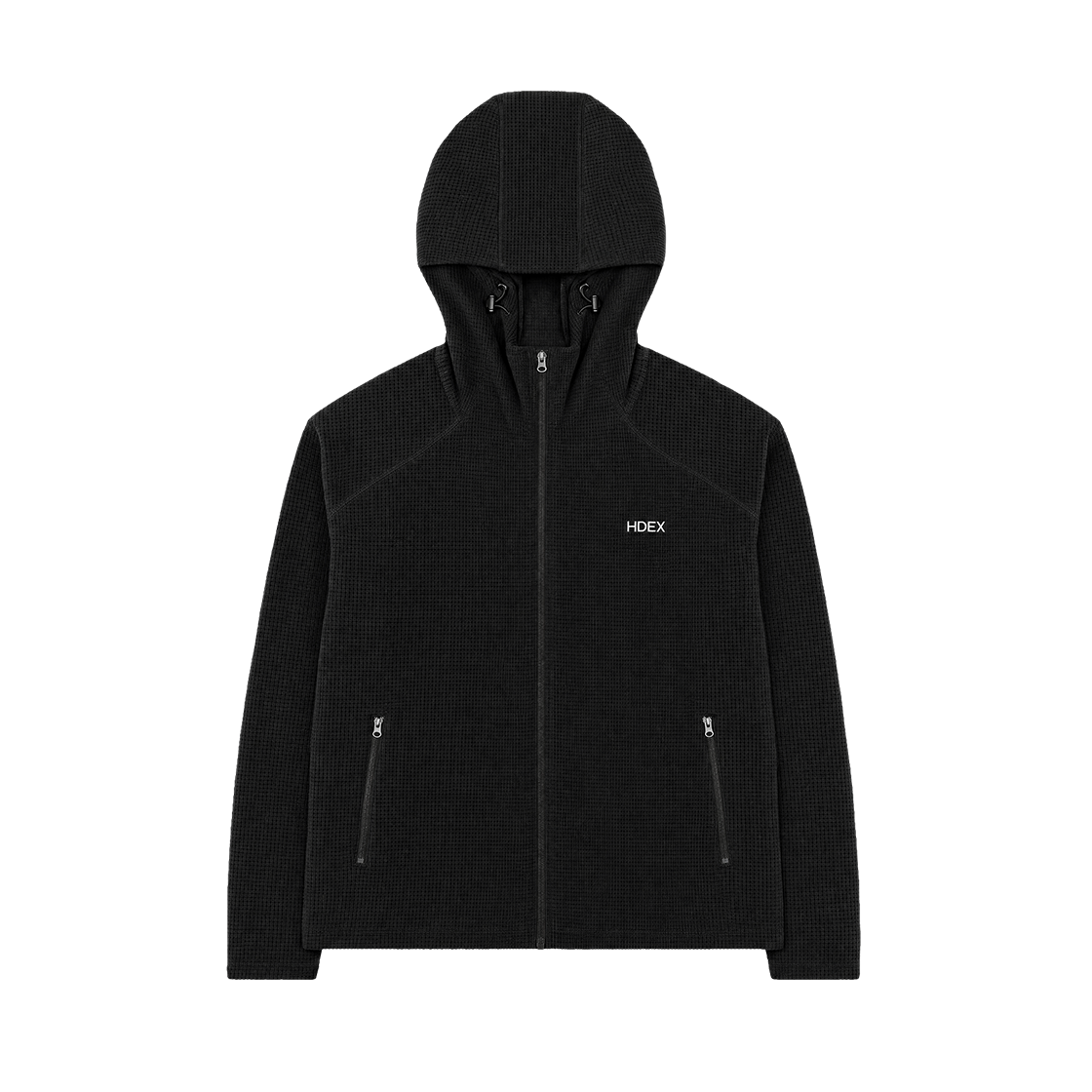 Soft Velour Waffle Hoodie Zip-Up