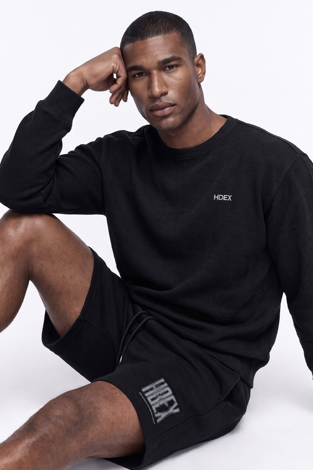 Soft Velour Waffle Crewneck