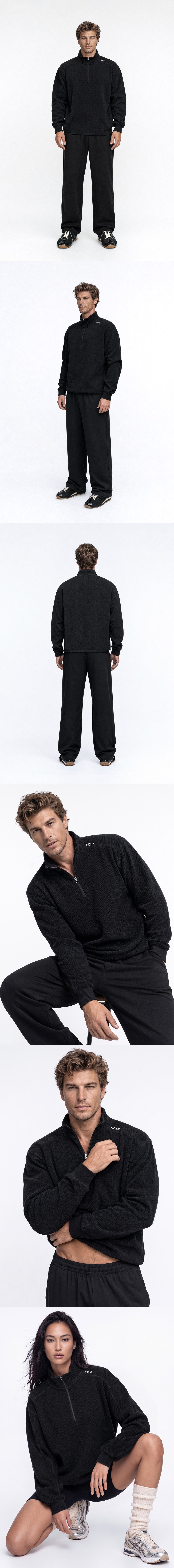 Soft Velour Waffle Half Zip-Up