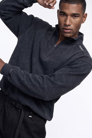 Soft Velour Waffle Half Zip-Up