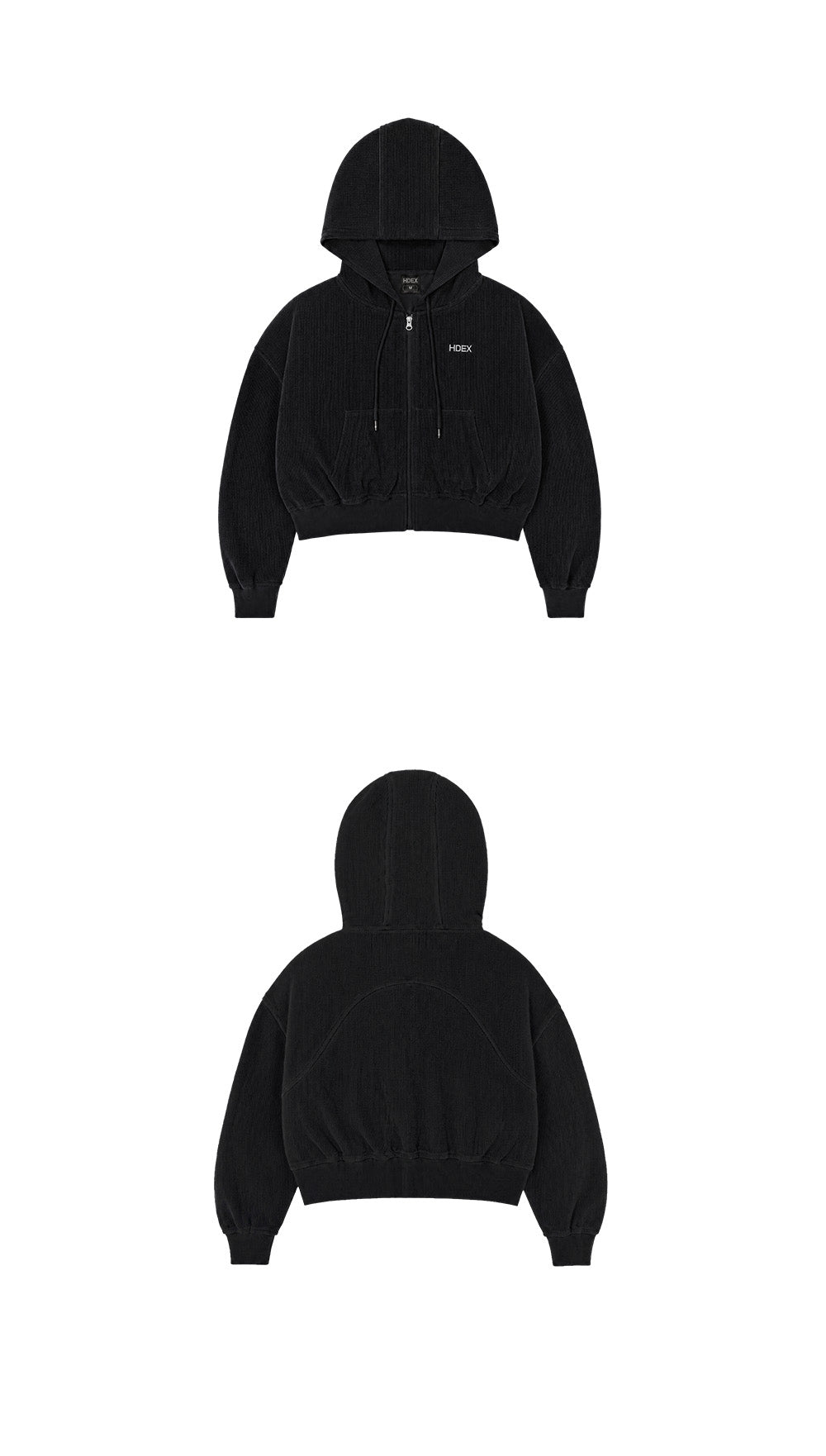 Soft Velour Waffle Hoodie Zip-Up W
