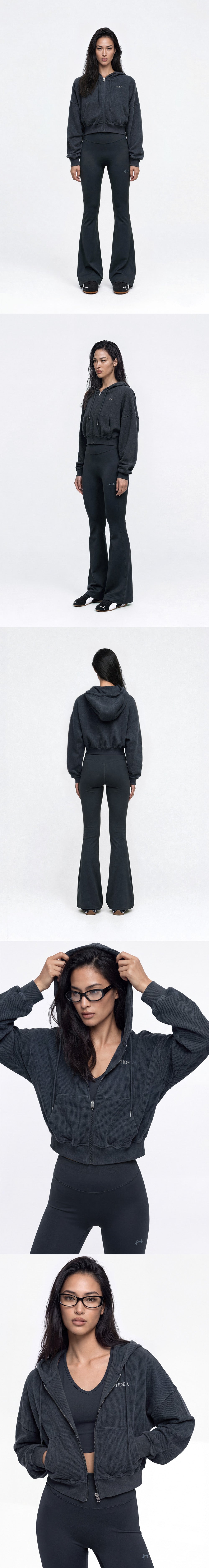 Soft Velour Waffle Hoodie Zip-Up W