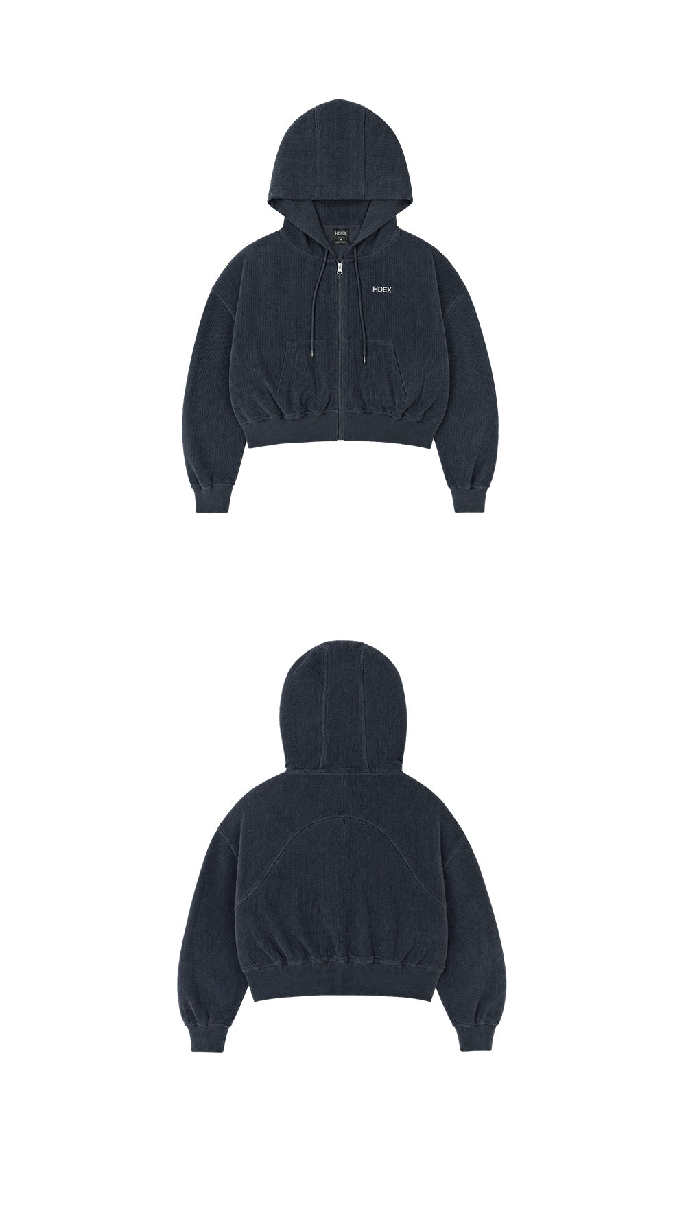 Soft Velour Waffle Hoodie Zip-Up W