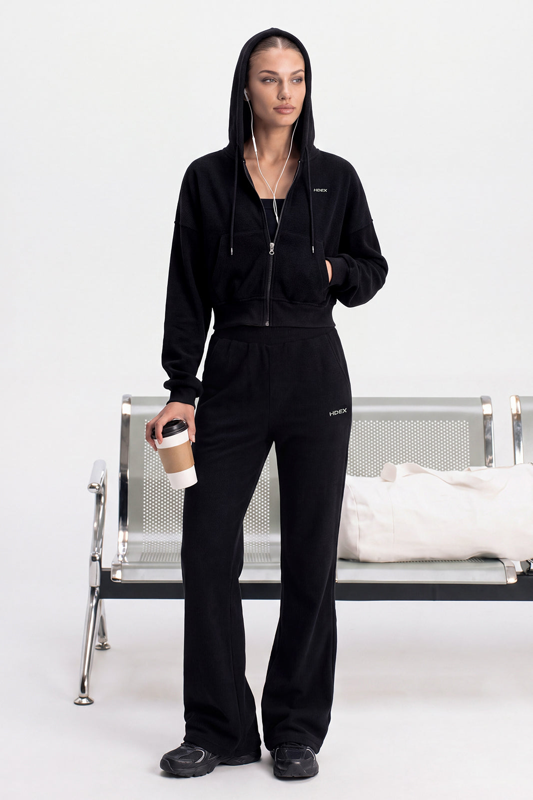 Soft Velour Waffle Bootcut Pants