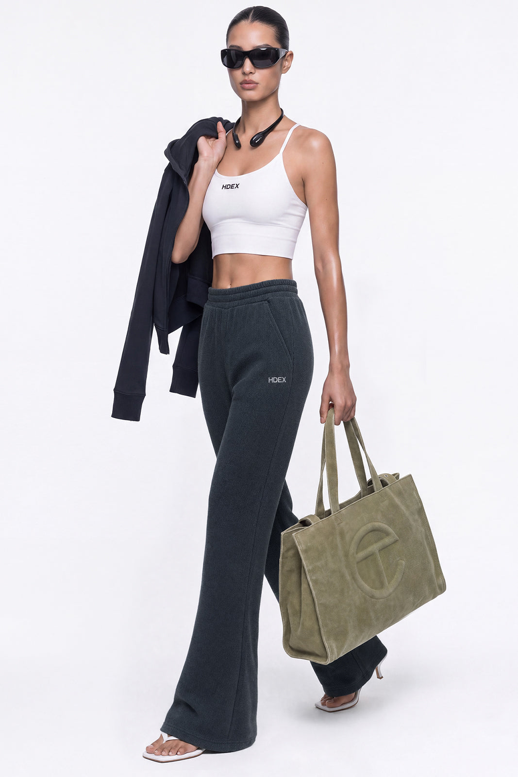 Soft Velour Waffle Bootcut Pants