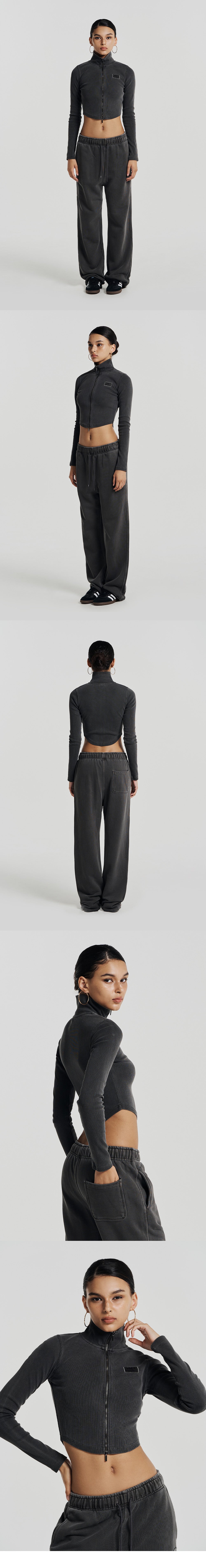 Womens Pigment High Neck Zip-up