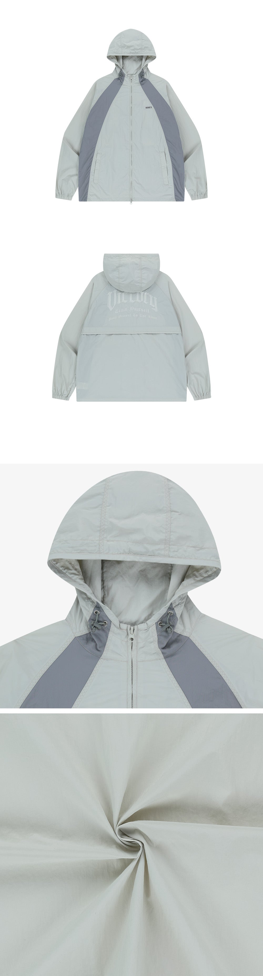 Color Block Nylon Hoodie Jacket