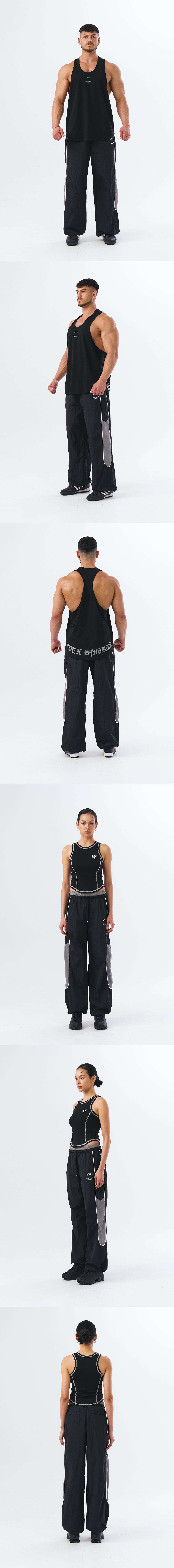 Color Block Piping Nylon Pants