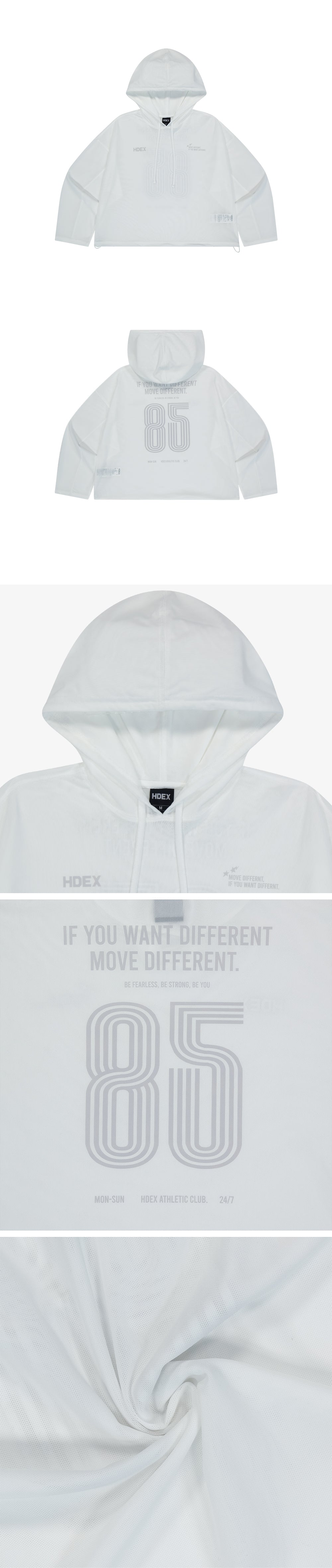 Women`s Mesh Cover up Crop Hoodie