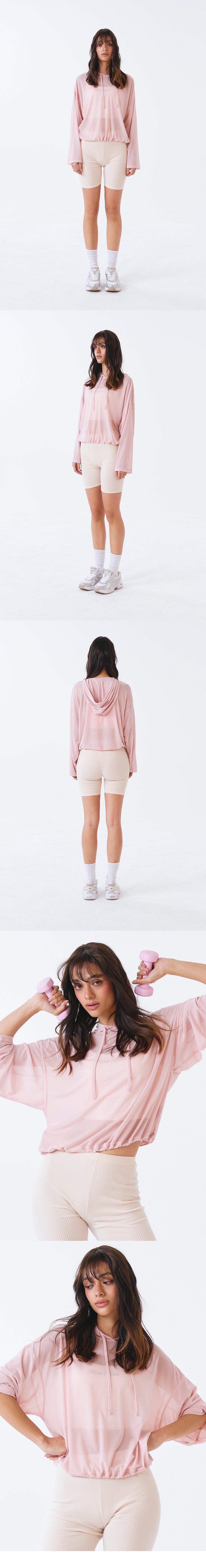 Women`s Mesh Cover up Crop Hoodie