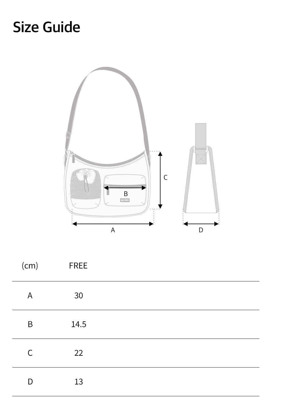 Nylon Rib Pocket Shoulder Bag